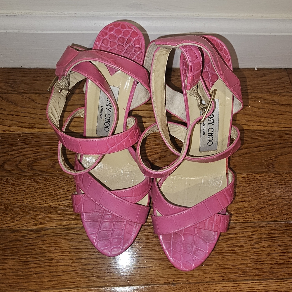 Jimmy Choo Pink Strappy Sandals